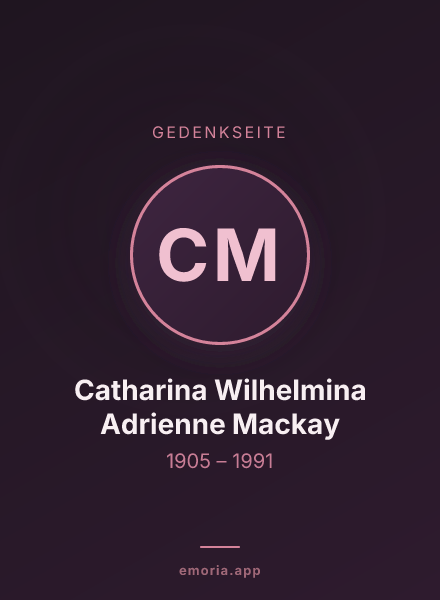 Gedenkportrait von Catharina Wilhelmina Adrienne Mackay