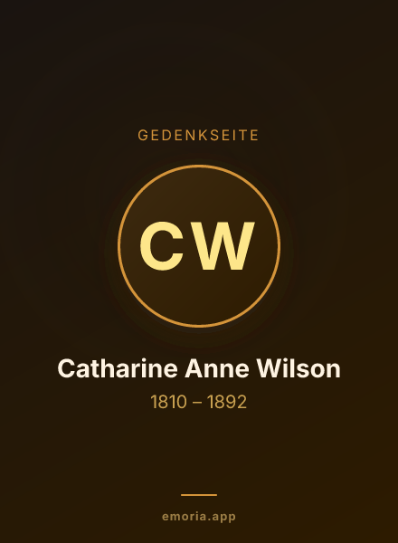 Gedenkportrait von Catharine Anne Wilson