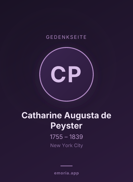 Gedenkportrait von Catharine Augusta de Peyster