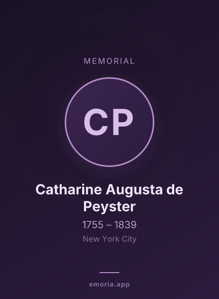 Memorial portrait of Catharine Augusta de Peyster