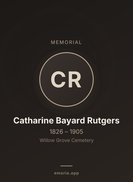 Memorial portrait of Catharine Bayard Rutgers
