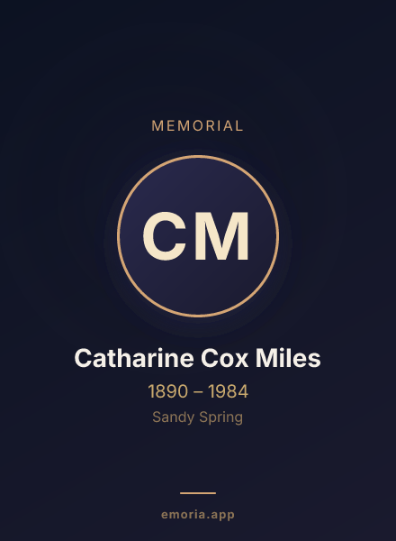 Memorial portrait of Catharine Cox Miles