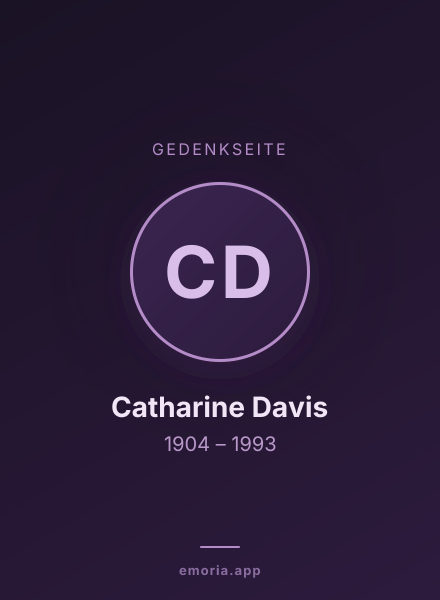 Gedenkportrait von Catharine Davis