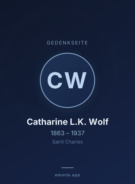 Gedenkportrait von Catharine L.K. Wolf