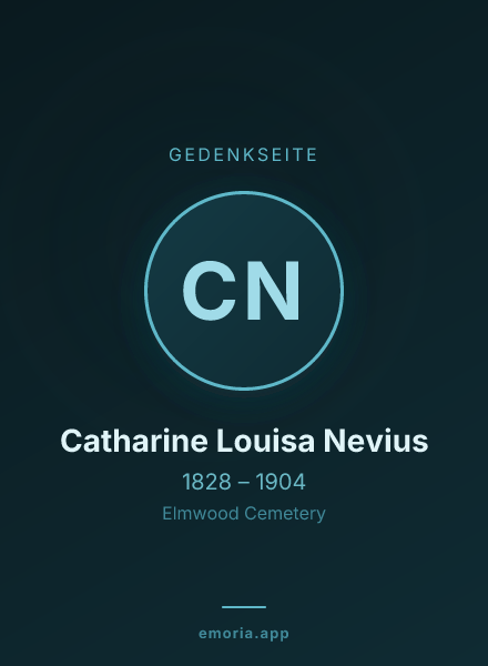 Gedenkportrait von Catharine Louisa Nevius