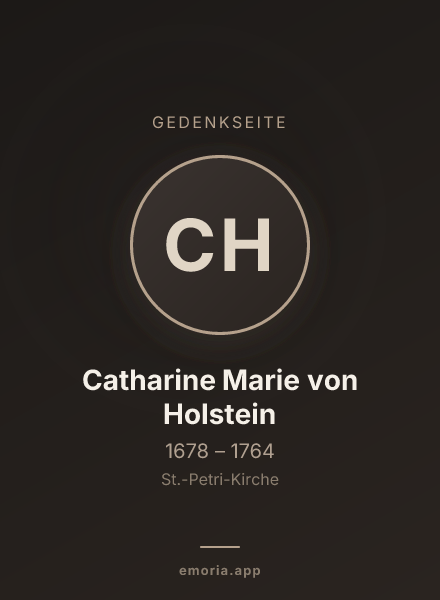 Gedenkportrait von Catharine Marie von Holstein