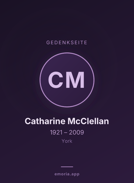 Gedenkportrait von Catharine McClellan