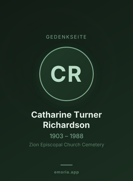 Gedenkportrait von Catharine Turner Richardson