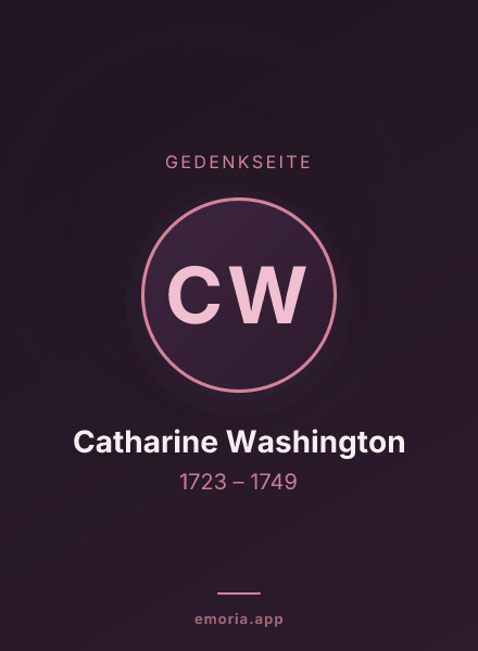 Gedenkportrait von Catharine Washington
