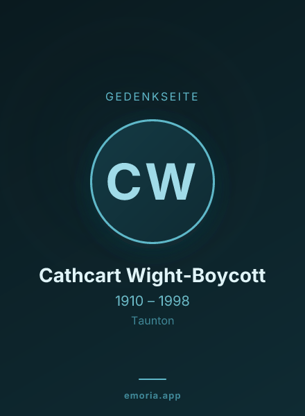 Gedenkportrait von Cathcart Wight-Boycott