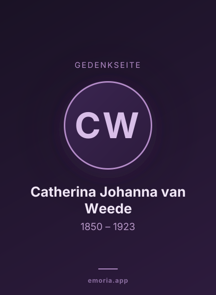 Gedenkportrait von Catherina Johanna van Weede