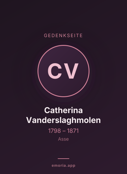 Gedenkportrait von Catherina Vanderslaghmolen