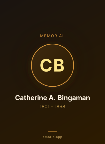 Memorial portrait of Catherine A. Bingaman