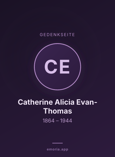 Gedenkportrait von Catherine Alicia Evan-Thomas