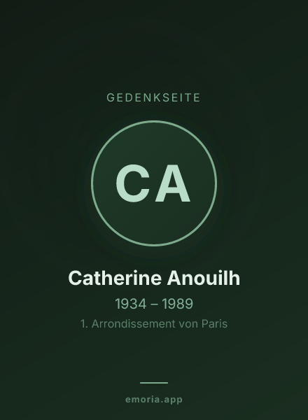 Gedenkportrait von Catherine Anouilh