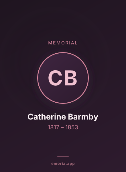 Memorial portrait of Catherine Barmby