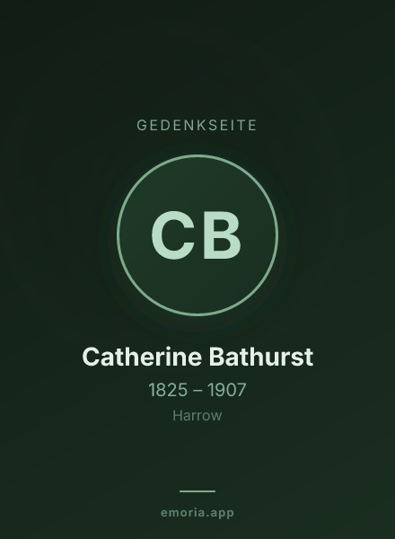 Gedenkportrait von Catherine Bathurst