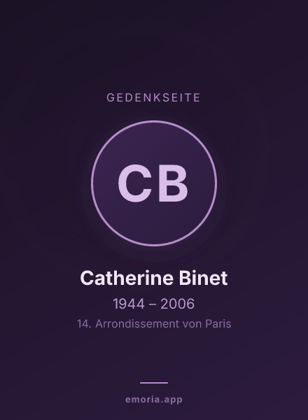 Gedenkportrait von Catherine Binet
