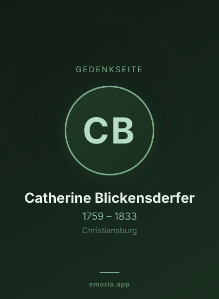 Gedenkportrait von Catherine Blickensderfer