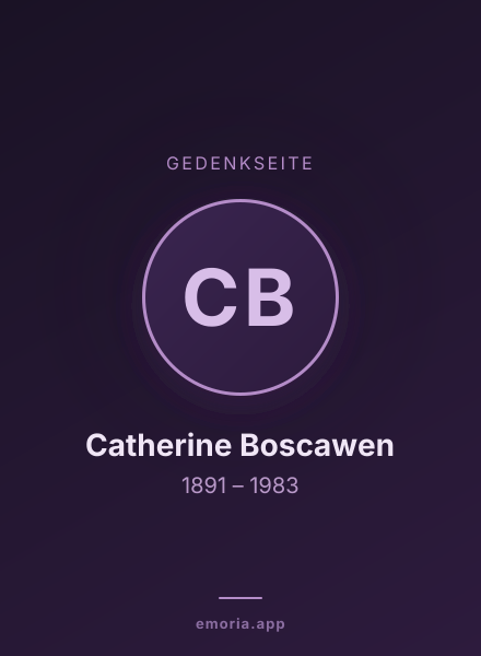 Gedenkportrait von Catherine Boscawen