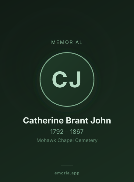 Memorial portrait of Catherine Brant John