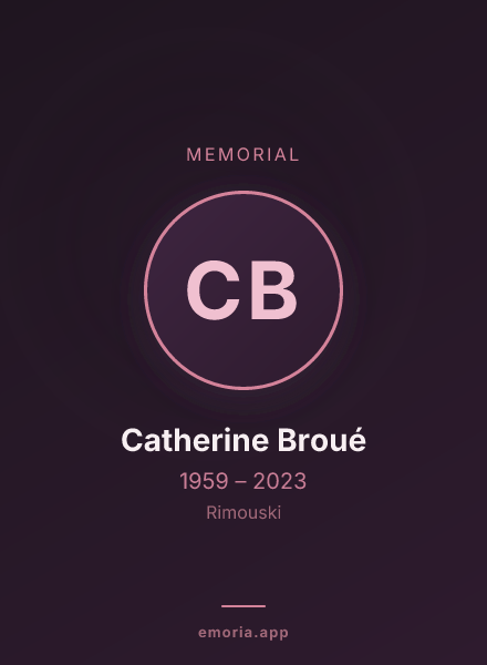 Memorial portrait of Catherine Broué