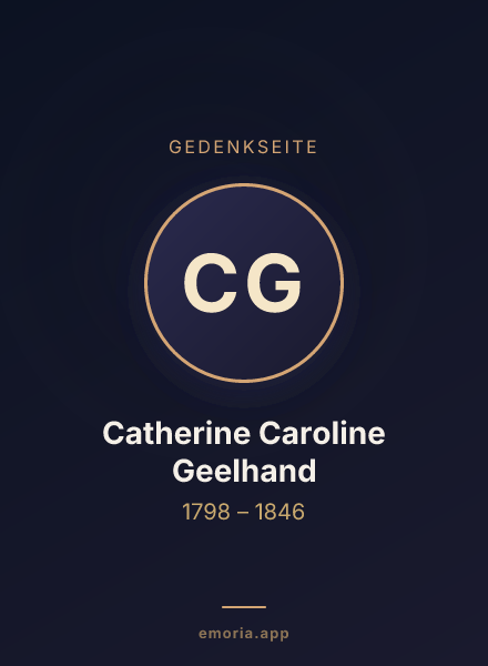 Gedenkportrait von Catherine Caroline Geelhand
