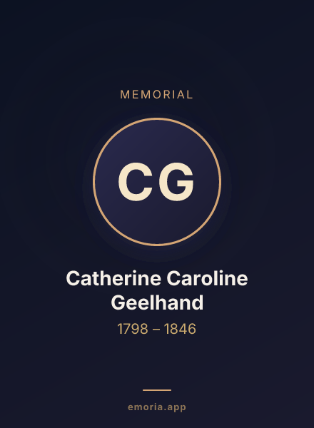 Memorial portrait of Catherine Caroline Geelhand