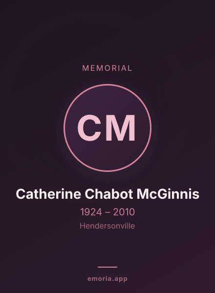 Memorial portrait of Catherine Chabot McGinnis