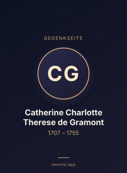 Gedenkportrait von Catherine Charlotte Therese de Gramont
