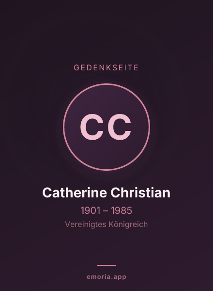 Gedenkportrait von Catherine Christian