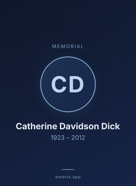 Memorial portrait of Catherine Davidson Dick