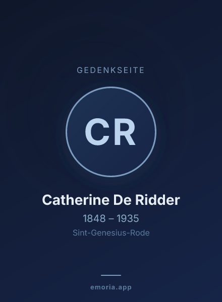 Gedenkportrait von Catherine De Ridder