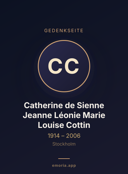 Gedenkportrait von Catherine de Sienne Jeanne Léonie Marie Louise Cottin