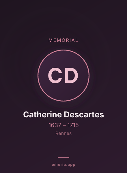 Memorial portrait of Catherine Descartes