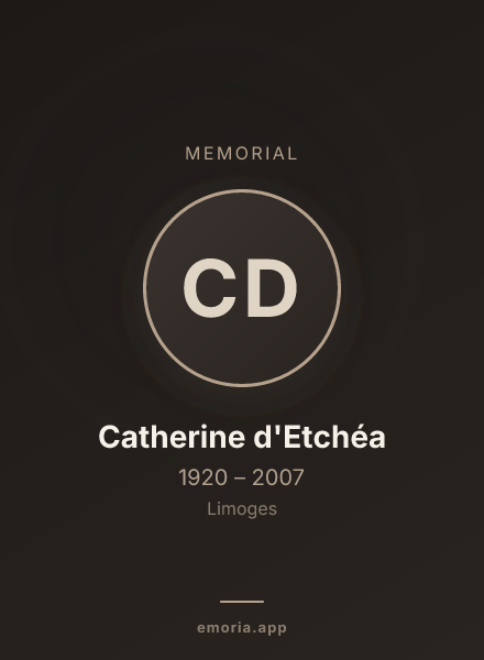 Memorial portrait of Catherine d'Etchéa