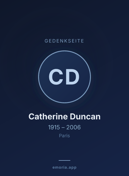 Gedenkportrait von Catherine Duncan