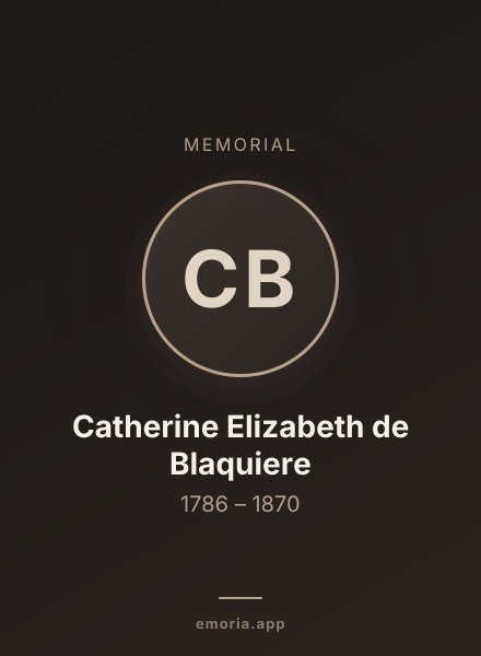 Memorial portrait of Catherine Elizabeth de Blaquiere