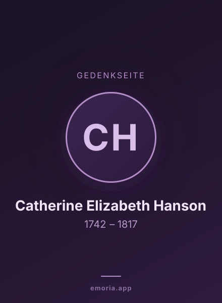 Gedenkportrait von Catherine Elizabeth Hanson