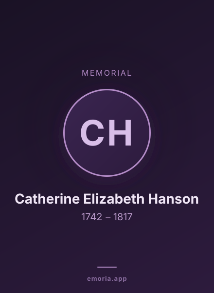 Memorial portrait of Catherine Elizabeth Hanson