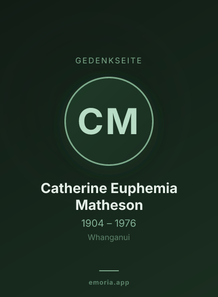 Gedenkportrait von Catherine Euphemia Matheson