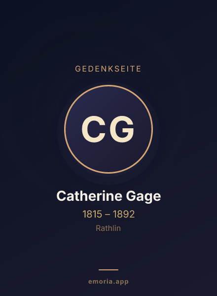 Gedenkportrait von Catherine Gage