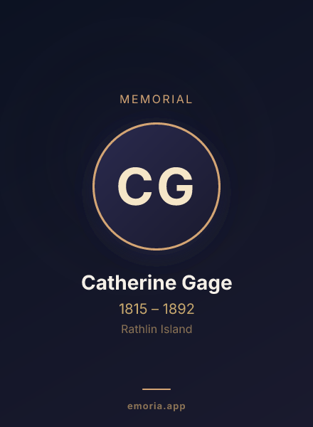 Memorial portrait of Catherine Gage