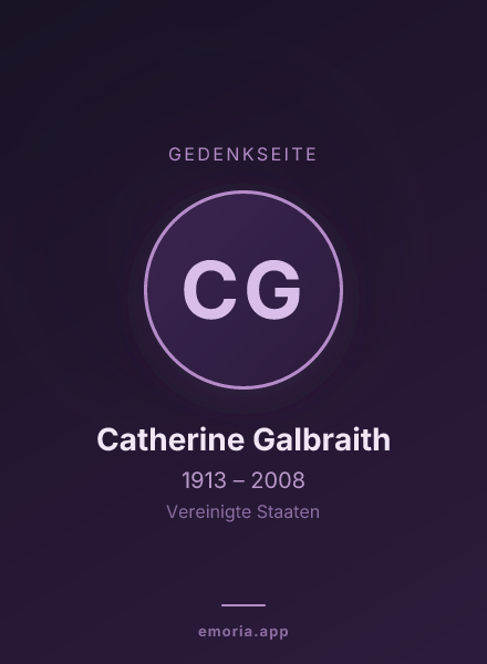 Gedenkportrait von Catherine Galbraith