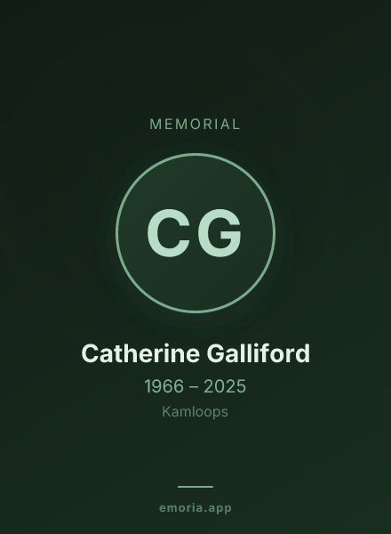 Memorial portrait of Catherine Galliford