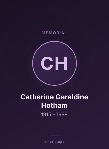 Memorial portrait of Catherine Geraldine Hotham