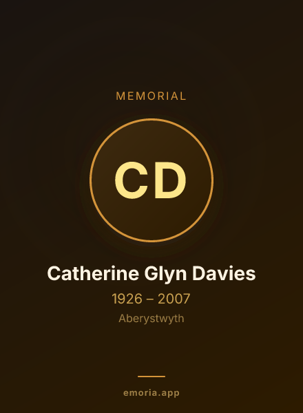 Memorial portrait of Catherine Glyn Davies