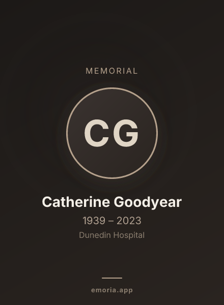 Memorial portrait of Catherine Goodyear