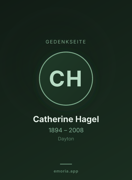Gedenkportrait von Catherine Hagel
