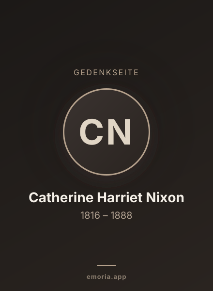 Gedenkportrait von Catherine Harriet Nixon